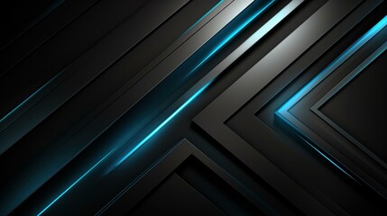Fototapeta premium Experience sleek design with a modern black and blue abstract geometric background, perfect for digital projects.