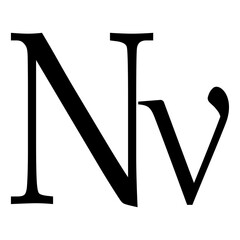 Yunani alphabet icon letter nu