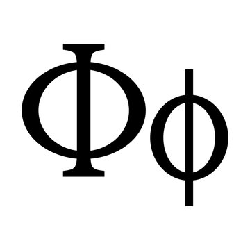 Yunani alphabet icon letter phi