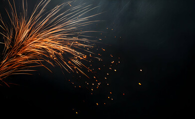 Fototapeta premium Fiery Sparks Abstract Art: A Stunning Display of Orange and Black