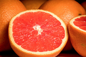 Blood orange shot in close up high resolution macro