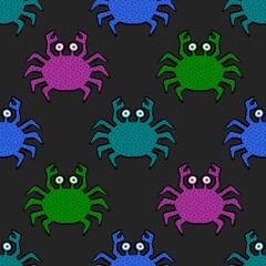Ocean animals seamless crabs pattern for wrapping paper and fabrics and linens