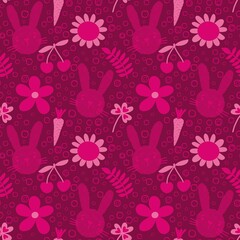 Spring animals seamless rabbit pattern for wrapping paper and fabrics and linens