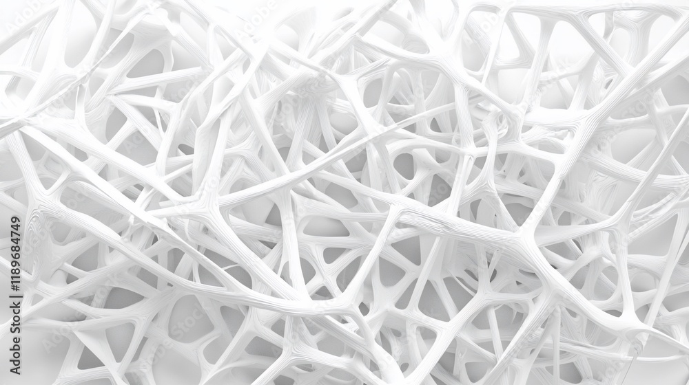 Poster Abstract white tangled network structure.
