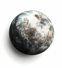 A Cracked and Desolate Planet: A 3D Render of a Barren Celestial Body