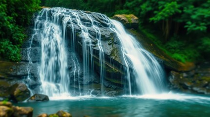 waterfall in the mountains 