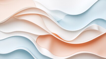 Obraz premium Abstract Pastel Waves: A Serene Digital Artwork