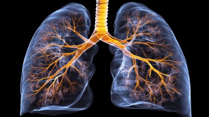 Human Lungs: Anatomical Visualization of Respiratory System