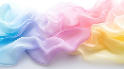 Obraz premium Pastel Rainbow Fabric Drape: A Soft and Dreamy Textile Texture