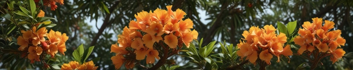 Fototapeta premium Detailed photograph of Pterocarpus macrocarpus flower tree flowers and leaves, flora, petals