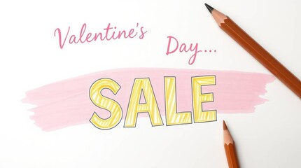 Valentine's day sale written on a simple white background 