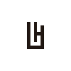 Letter LH square geometric symbol simple logo vector
