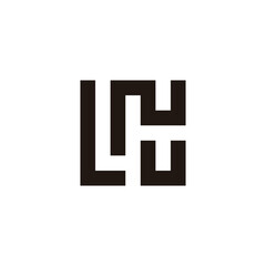 Letter L N U square geometric symbol simple logo vector
