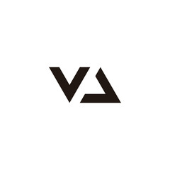 Letter VJ triangle geometric symbol simple logo vector