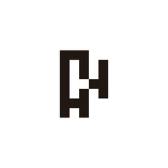 Letter AH square geometric symbol simple logo vector