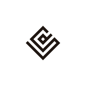 recommend clip art: Letter Sd square, elegant geometric symbol simple logo vector