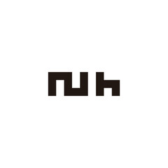Letter Nh square geometric symbol simple logo vector