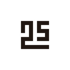 Number 25 square geometric symbol simple logo vector