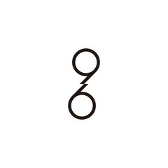 Number 9 and 6 cool geometric symbol simple logo vector