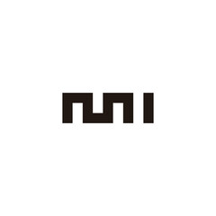 Letter m I square geometric symbol simple logo vector