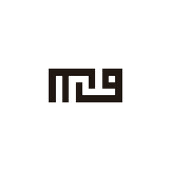 Letter mg square geometric symbol simple logo vector