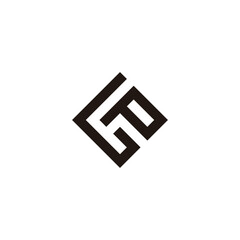 Letter G P square, elegant geometric symbol simple logo vector
