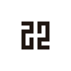 Obraz premium Number 22 square geometric symbol simple logo vector