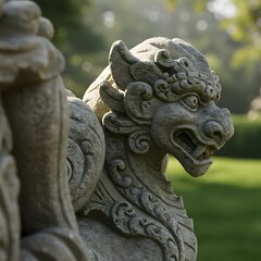 stone lion statue
