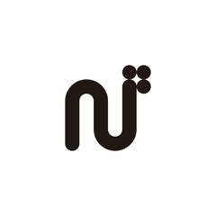 Letter N window geometric symbol simple logo vector