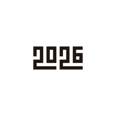 2026, square geometric symbol simple logo vector