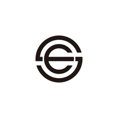 Letter E and S circle, combination geometric symbol simple logo vector