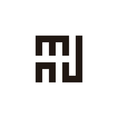 Letter m, n and J square geometric symbol simple logo vector