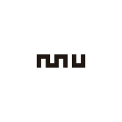Letter m U square geometric symbol simple logo vector