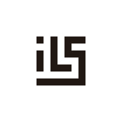 Letter i, L and s square geometric symbol simple logo vector