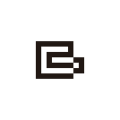 Letter c and G square, stripe geometric symbol simple logo vector