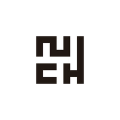 Letter c, N and H square geometric symbol simple logo vector