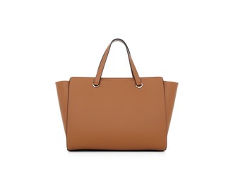 Open Leather Handbag Isolated on White Background for Luxury Fashion E-Commerce and Product Photography
