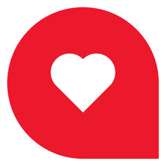 White Love with Red Circle Rounded Bubble Chat