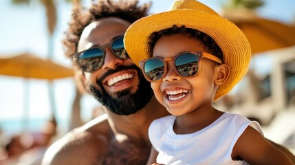 Joyful beach day as parents share moments while applying sunscreen together
