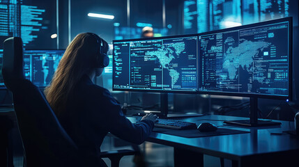 System hacked alert after cyber attack on computer network. compromised information concept. internet virus cyber security and cybercrime