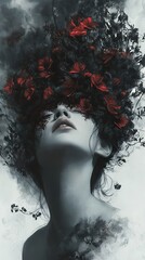 Dark Poppies: A Dreamlike Portrait of Melancholy