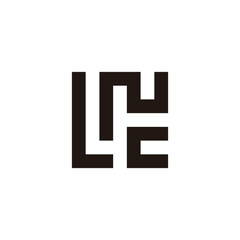 Letter L, N and c square geometric symbol simple logo vector