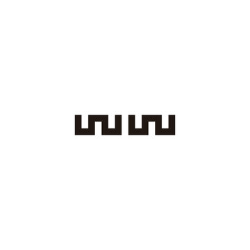 Letter ww square geometric symbol simple logo vector