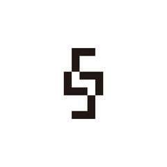 Fototapeta premium Letter L, S square geometric symbol simple logo vector