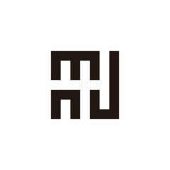 Obraz premium Letter m, n and J square geometric symbol simple logo vector