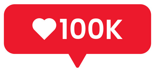 One Hundred Thousand Love Like Notification for Social Media