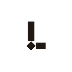 Letter L square, dot geometric symbol simple logo vector
