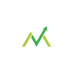 Letter m graphic, up, geometric symbol simple logo vector