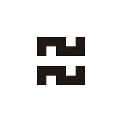 Obraz premium Letter N N square geometric symbol simple logo vector