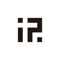Obraz premium Letter i P 2 square geometric symbol simple logo vector